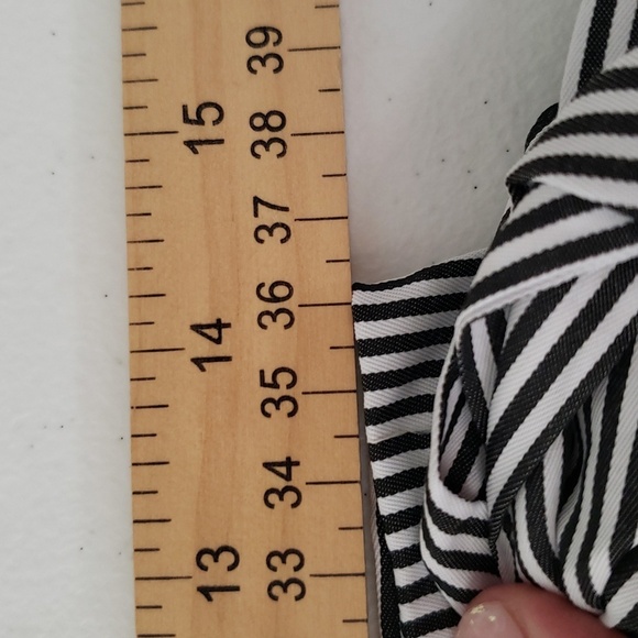 Dance & Marvel Midi Skirt Medium Black White Stripe Floral Ruffle Embroidered - Picture 11 of 16